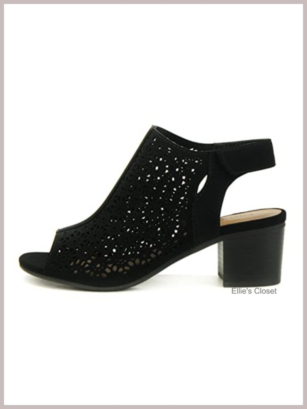 Women's Faux Leather Peep Toe Laser Cut Caged Slingback Ankle Bootie